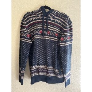 American Eagle Fair Isle Hooded Sweater Men’s Size Large